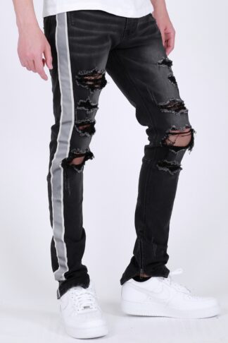 BLKWASH JEANS GREY STRIP